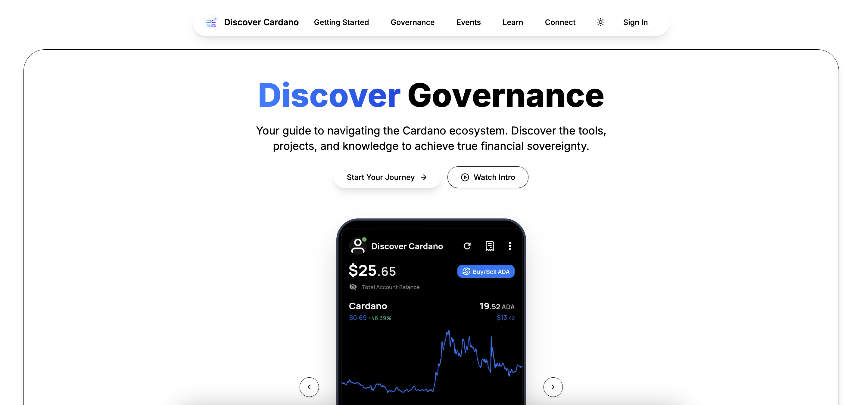 Discover Cardano screenshot